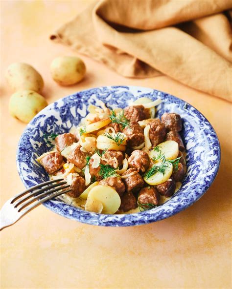 Smörgåsbord Snack Balls With Sautéed Potatoes And Creamy Sauce