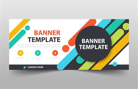 Colorful Circle Banner Template Horizontal Advertising Business Banner