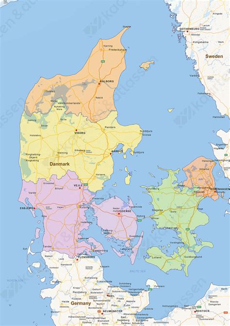 Lees over de bezienswaardigheden, het weer & klimaat en de bijzonderheden van denemarken. Digitale Staatkundige landkaart Denemarken 1430 | Kaarten en Atlassen.nl