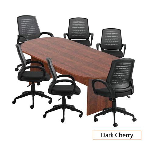 Gof 6ft 8ft 10ft Conference Table Set With Chairs G10902b Cherry
