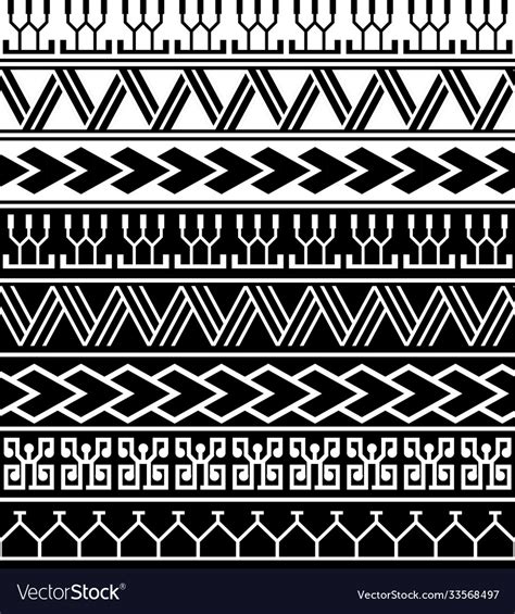 Polynesian Tattoo Motif Pattern Collection Vector Image