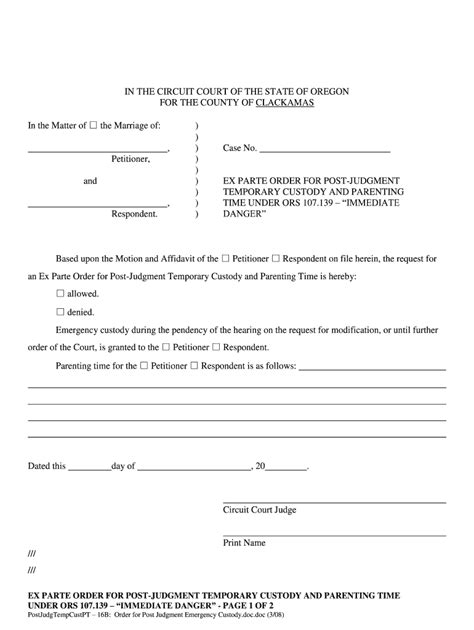 Oregon Temporary Custody Forms Fill Out And Sign Online Dochub