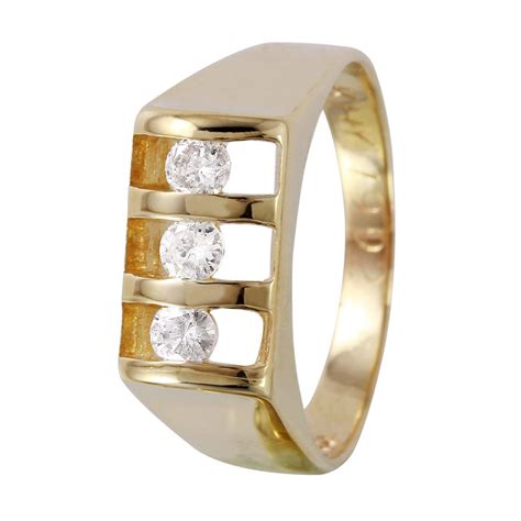 14kt Yellow Gold Mens Diamond Ring 1203