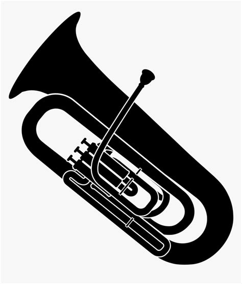 Musical Instruments Saxhorn Trumpet Tuba Sousaphone Black And White