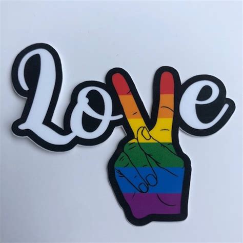 love gay pride sticker laptop sticker vinyl die cut etsy