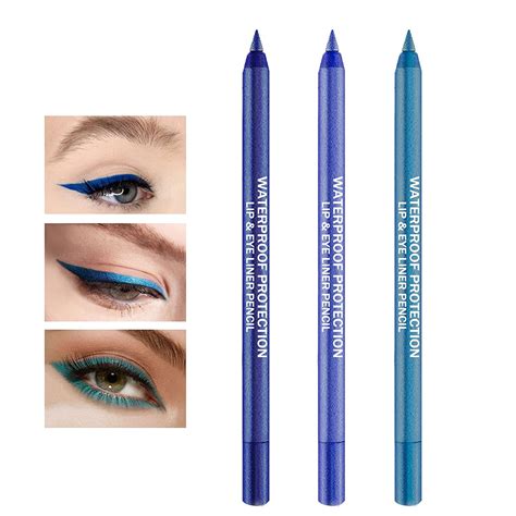 Cahiuyoa 3pcs Blue Eyeliner Pencilmetallic Eyeliner Pen