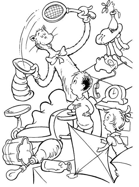 Seuss' cat has a lot of personalities. Cat in the Hat Coloring Pages