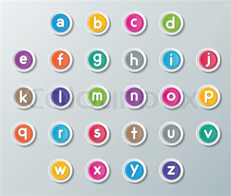 See more ideas about lettering, words, words quotes. Small letters A to Z on colorful paper buttons | Stock ...