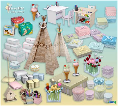 Sims 4 Ccs The Best Candy Covered Kids Room Set By Simcredible Designs