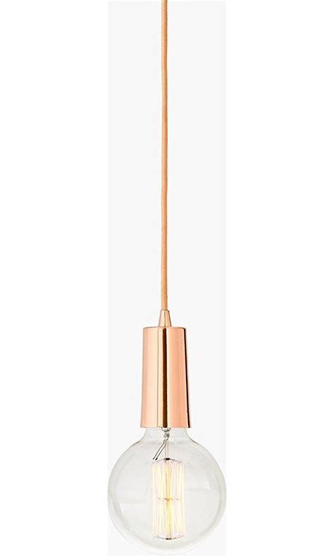 Rose Gold Single Bulb Hanging Pendant Light With Vintage Bulb Best