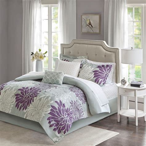 Olliix By Madison Park Essentials Purple Twin Maible Complete Comforter