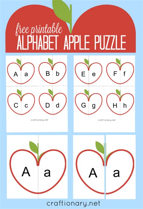 Alphabet Puzzle Free Printable for homeschooling - Craftionary