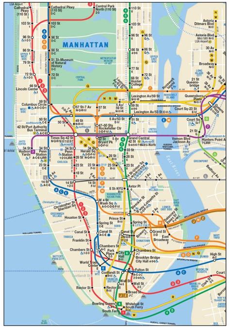 Lower Manhattan Subway Map Karte Von Lower Manhattan U Bahn New York