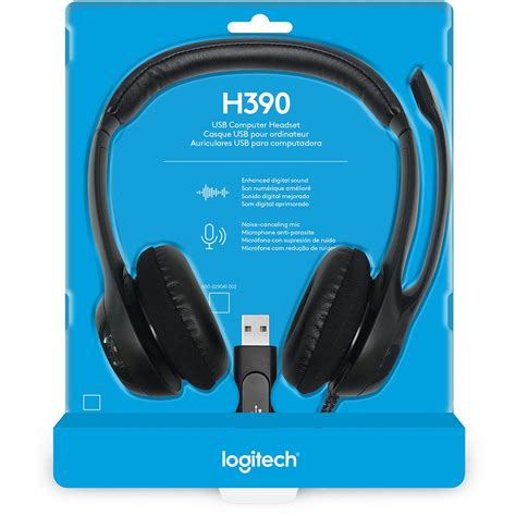 Headset com fio USB Logitech H Controle de áudio integrado e Microfone com Redução de Ruído