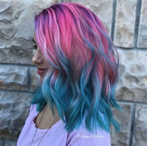 Pink To Turquoise Ombre By Lauren Taylor Hair Styles