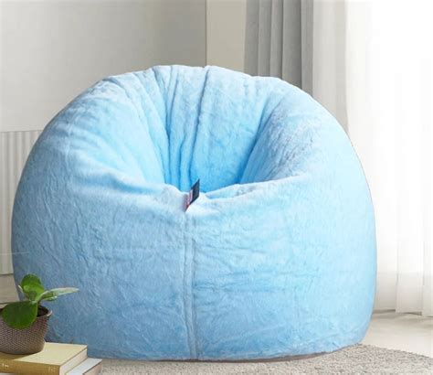 Buy Luxury Furr Bean Bag Cover For Adults Sky Blue XXXL Online In India At Best Price