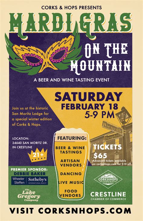 Corks And Hops Presents Mardi Gras On The Mountain Crestline Chamber Of