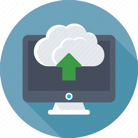 Cloud network, cloud upload, computing, monitor, upload icon