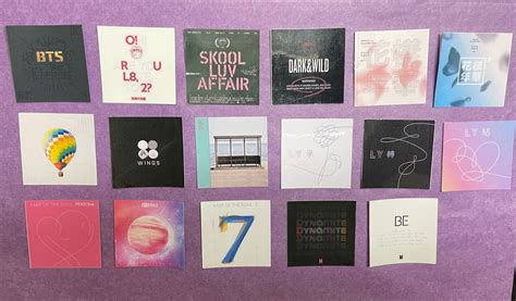 Bts Discography Stickers Korean And English Albums Covers Etsy