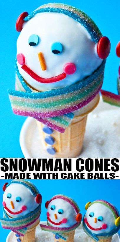 Snowman Ice Cream Cones Ice Cream Cones Recipe Ice Cream Cake Cake Balls