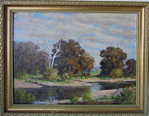 Marc Oil On Board Wooded Landscape With Stream 16 By 20 Inc