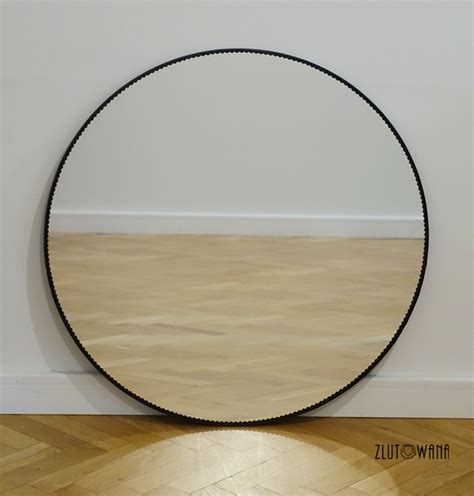 lustro lutowane okrągłe czarne z falbanką fi 60 cm zlutowana
