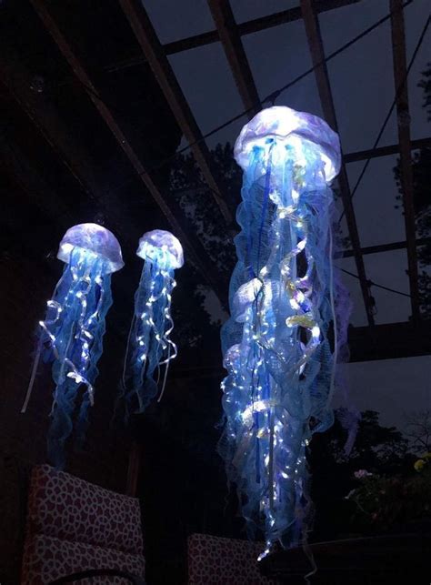 Light Up Hanging Jellyfish With Remote Whimsical Unique Lighting For An