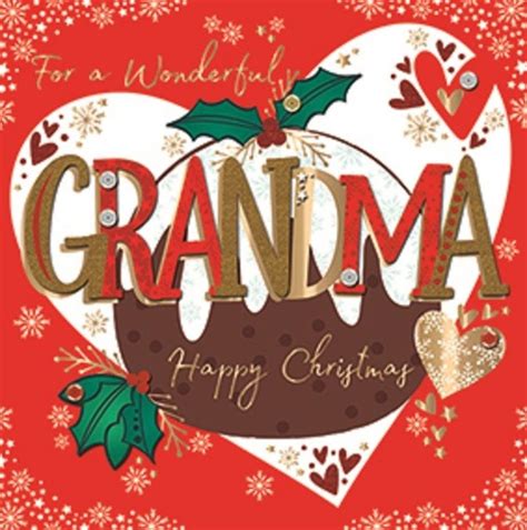 For A Wonderful Grandma Embellished Christmas Greeting Card Special Cards