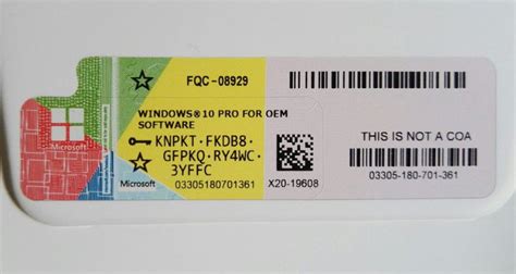 Multi Produkt Schlüsselcode Sprach Windows 10 Coa Lizenz Aufkleber Fqc