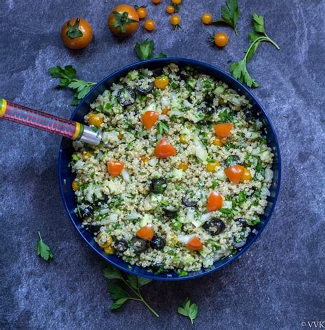 Quinoa Tabbouleh Easy Tabbouleh Recipe Vidhyas Vegetarian Kitchen