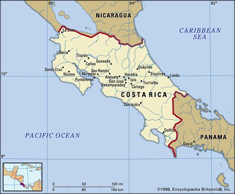 Costa rica is bordered by the pacific ocean, the caribbean sea, nicaragua to the north, and panama to the south. Costa-Rica-boundaries-map-cities-locator | Global Initiative