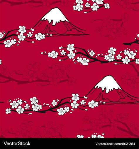 Japanese Flower Pattern Royalty Free Vector Image