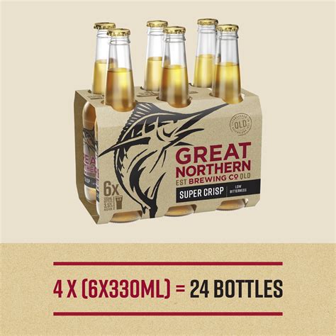 Great Northern Super Crisp Lager Beer Case 24 X 330ml Bottles Buy