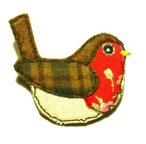 Felt Red Robin Brooch Xmas Fabric Jewellery Etsy Fabric Jewelry