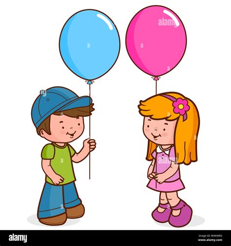 Illustration Kids Holding Balloons Fotografías E Imágenes De Alta