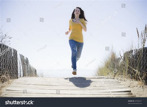 Teenage Girl Running Towards Camera On Stock Photo 37582531 Shutterstock