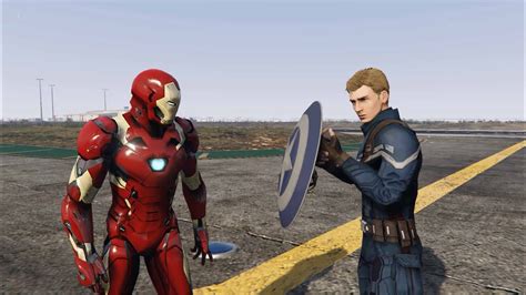 Gta 5 Captain America Vs Iron Man Youtube