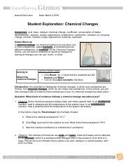 An extension activity with chemical equations is included. Chemical Changes Gizmo Answer Key + My PDF Collection 2021