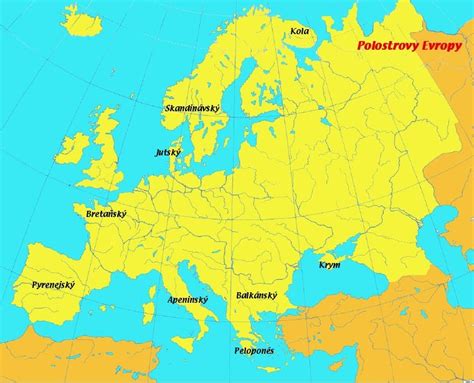 Mapa Evropy Poloostrovy Mapa