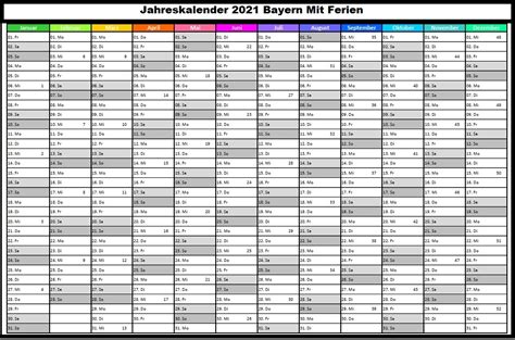 Folgend nun meine auflistung der 15 kostenlosen kalender vorlagen für 2021. Jahreskalender 2021 Bayern Zum Ausdrucken Kostenlos | The Beste Kalender