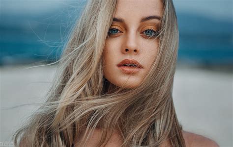 free download hd wallpaper women face blonde portrait evgeny freyer blue eyes hair