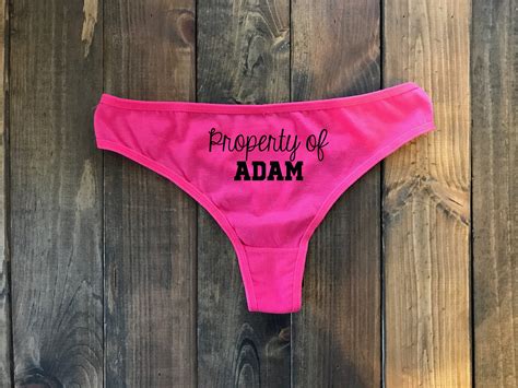 Pink Property Of Thongs Thongs Funny Panties Womens Etsy