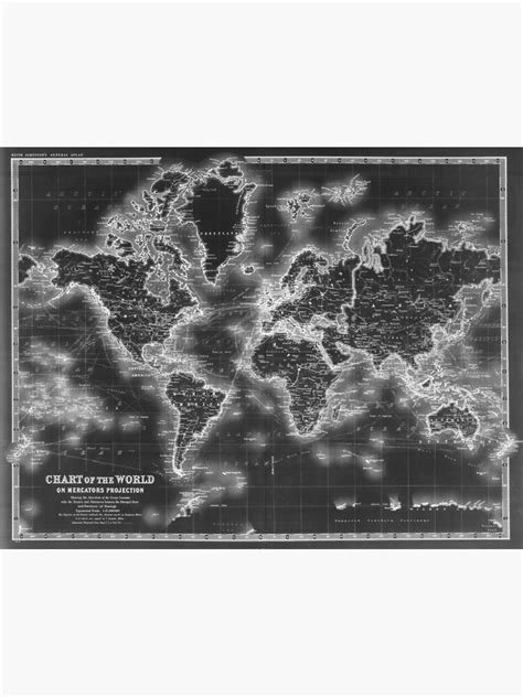 Black And White World Map 1911 Inverse Poster By Bravuramedia