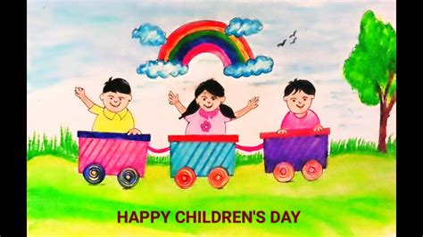 How To Draw Children Day Poster Children Day Drawing Happy Children