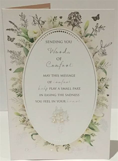 Words Of Comfort Sympathy Card 775 X 525 Inches
