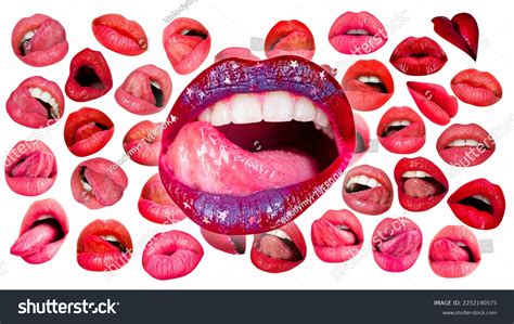 Sexy Tongue Licking Sensual Lips Lips Foto Stok 2252140575 Shutterstock