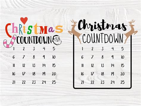 Christmas Countdown Svg Christmas Svg Christmas Advent Calendar Svg Days Till Christmas