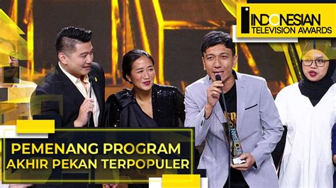 pemenang program akhir pekan terpopuler indonesian television awards 2022 youtube