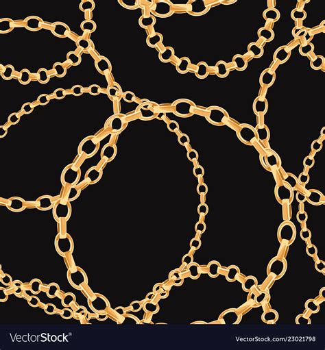 Golden Chains Seamless Pattern Fashion Background Vector Image