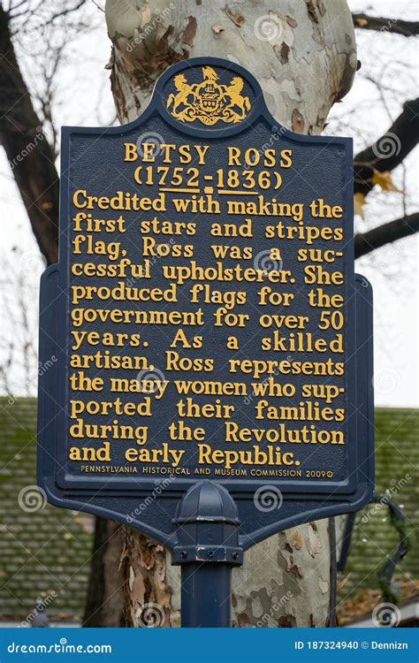 Memorial Plaque At The Betsy Ross House Editorial Image Image Of